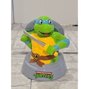 Teenage Mutant Ninja Turtles Leonardo 3D Ceramic 7" Coin Piggy Bank 2015 TMNT